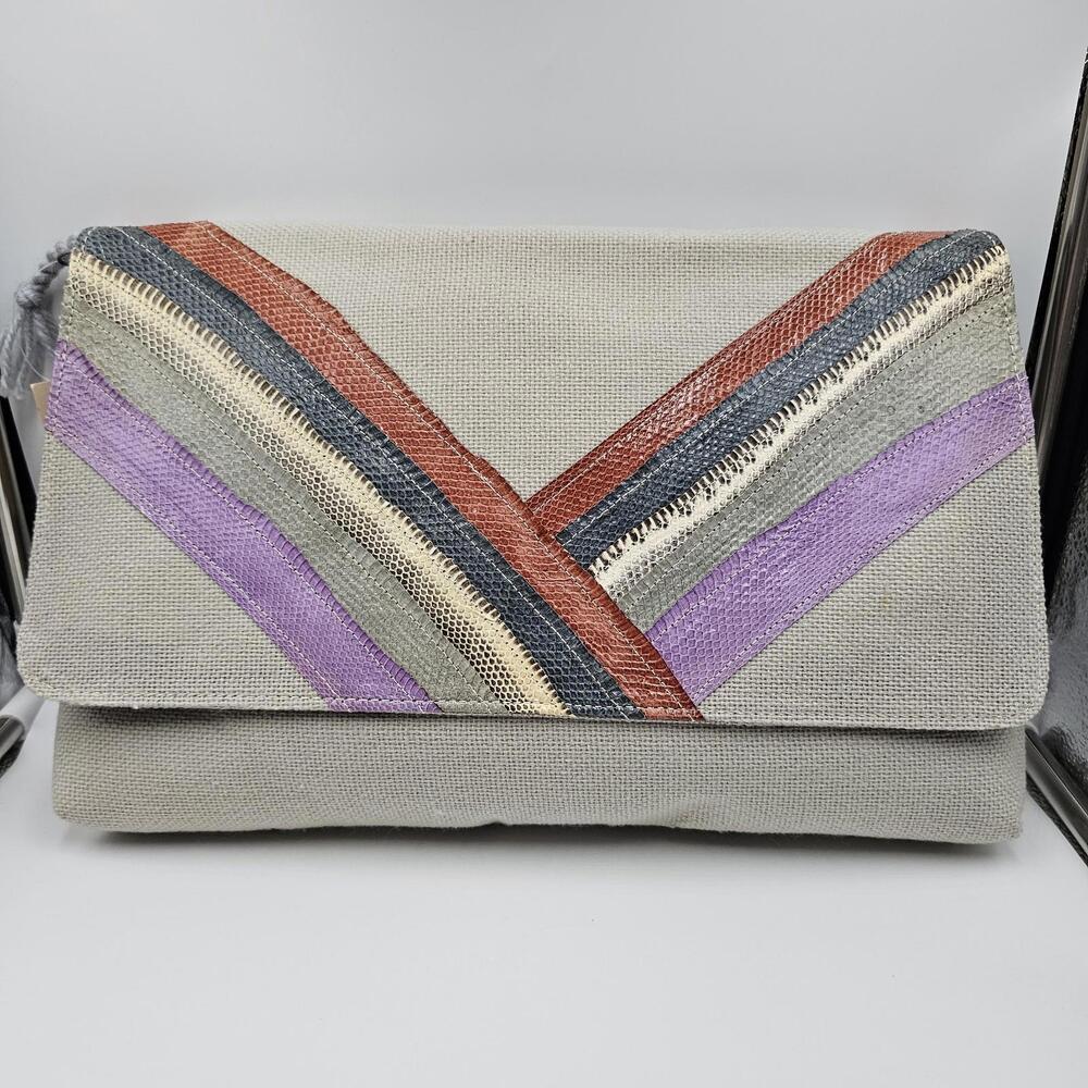 Vintage Aspects‎ Canvas Clutch New With Tag 1960's 9in X 14in Rare